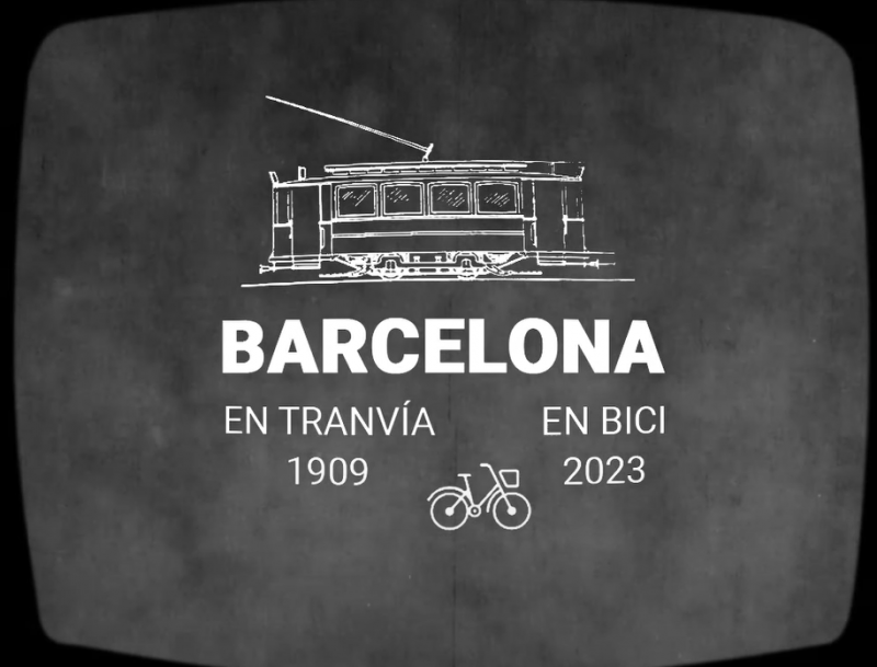 Barcelona en tramvia el 1909 vs. Barcelona en Bicing el 2023